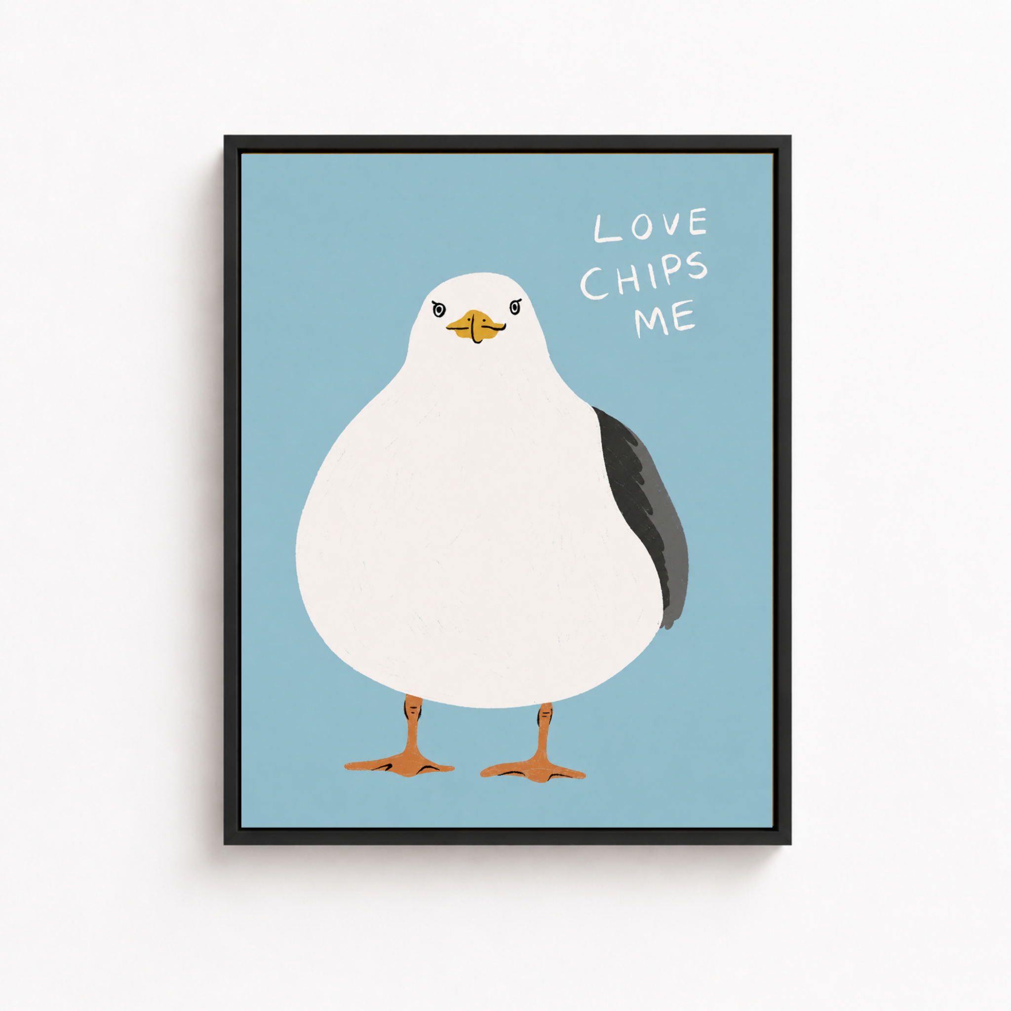 Love Chips Me Seagull Canvas Wall Art Aura Canvas