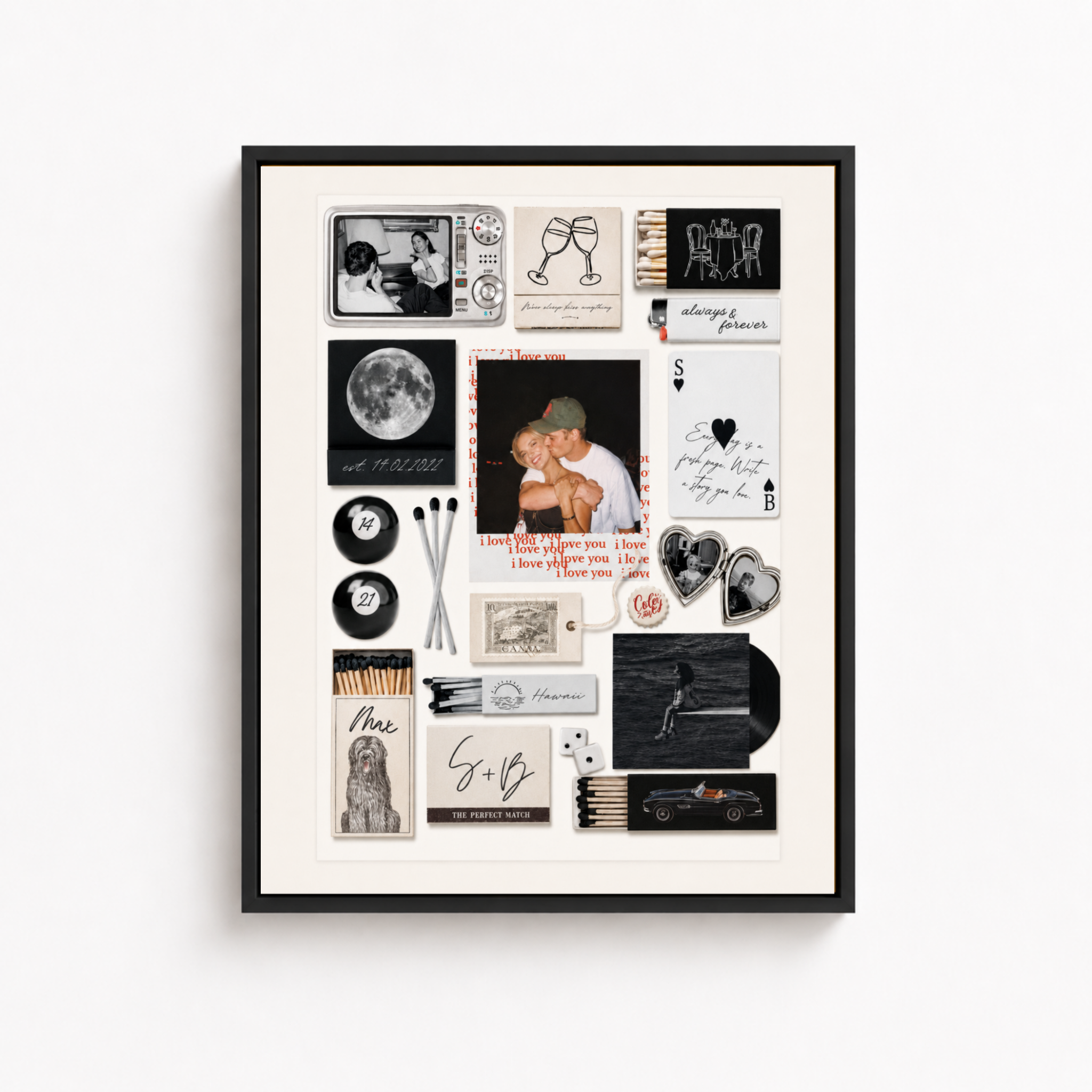 Custom Couple Keepsake Collage Canvas Aura Canvas