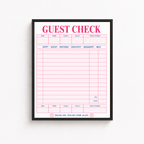 Retro Guest Check Canvas Wall Art Aura Canvas
