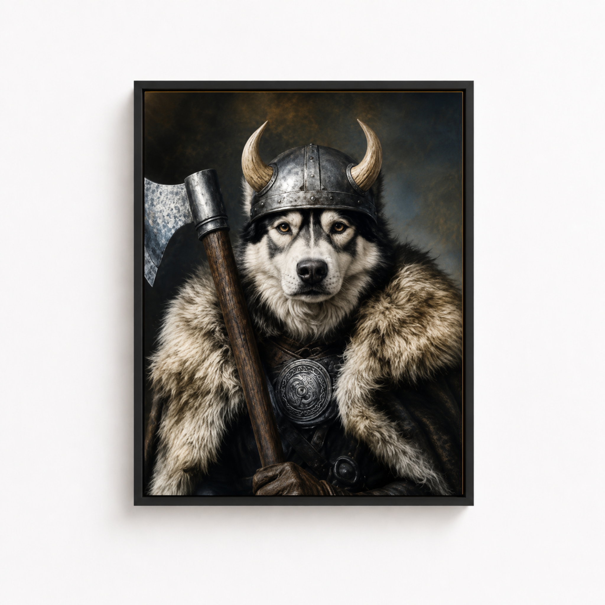 Custom Viking Pet Portrait Canvas Aura Canvas