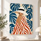 Tropical Fashion Woman Canvas Wall Art