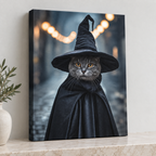 Custom Witch Hat Pet Portrait Canvas Wall Art - personalized canvas detail 8