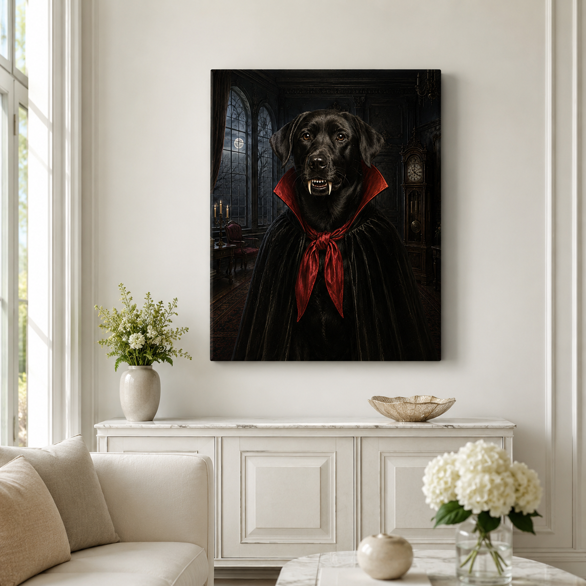 Custom Vampire Pet Portrait Canvas Wall Art