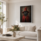 Custom Witch Pet Portrait Canvas Wall Art