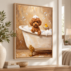 Custom Pet Portrait Bubble Bath Canvas Wall Art - personalized canvas detail 6