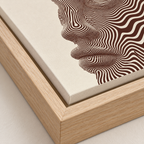 Brown and Cream Abstract Face Line Art Canvas Wall Art - canvas detail view 9