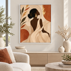 Elegant Boho Woman Portrait Canvas Wall Art