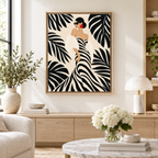 Black and White Fashion Woman Canvas Wall Art