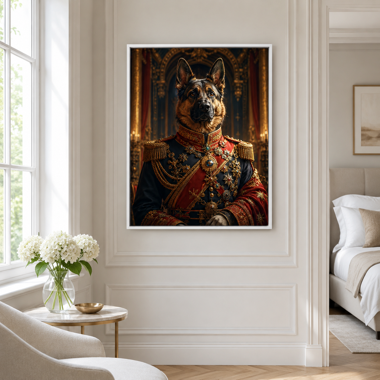 Custom Royal Commander Pet Portrait Canvas