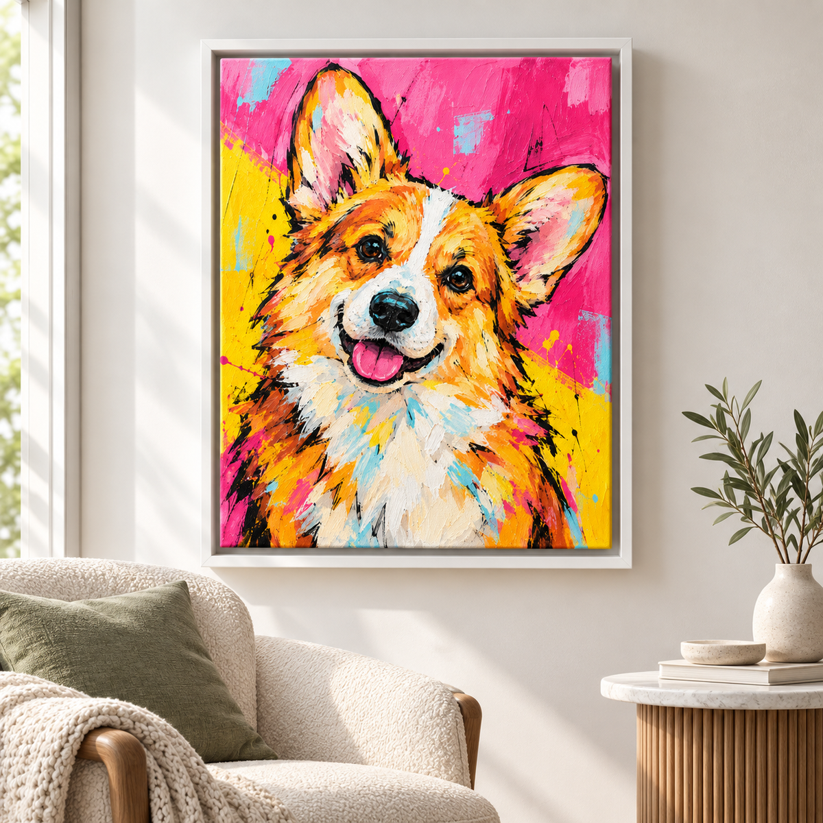 Custom Pet Portrait Pop Art Canvas Wall Art - personalized canvas detail 4