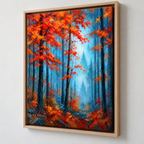 Orange Autumn Forest Canvas Wall Art
