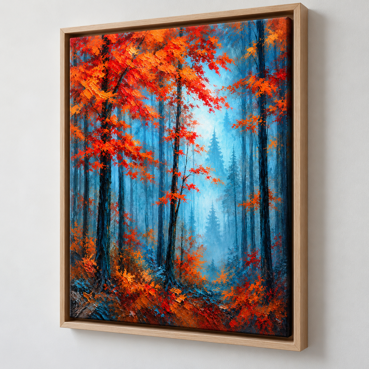 Orange Autumn Forest Canvas Wall Art