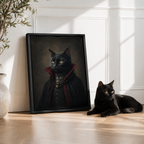 Custom Gothic Vampire Pet Portrait Canvas Wall Art