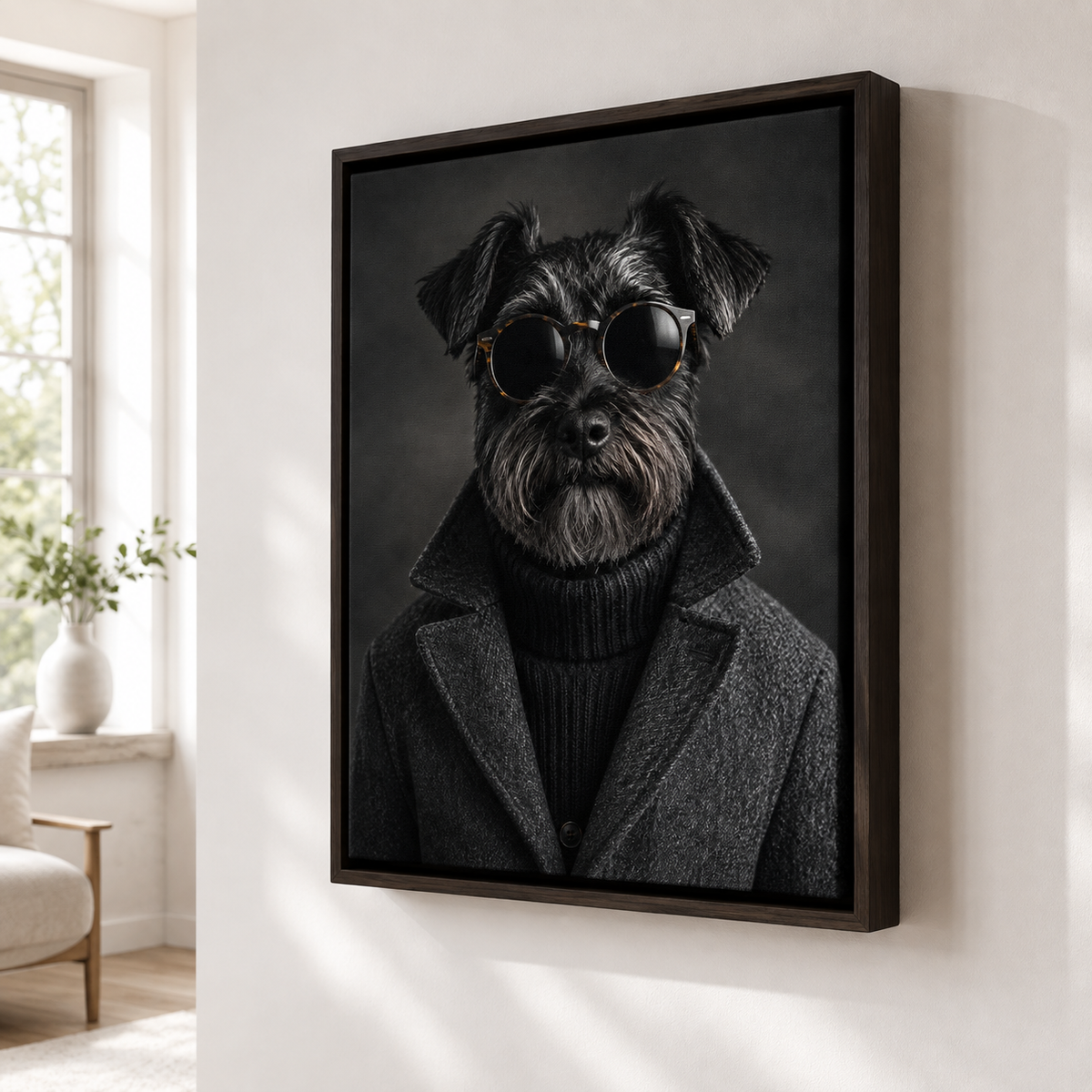 Custom Stylish Dog Portrait Canvas Wall Art