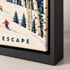 Aspen Vintage Ski Lift Canvas Wall Art - canvas close-up detail