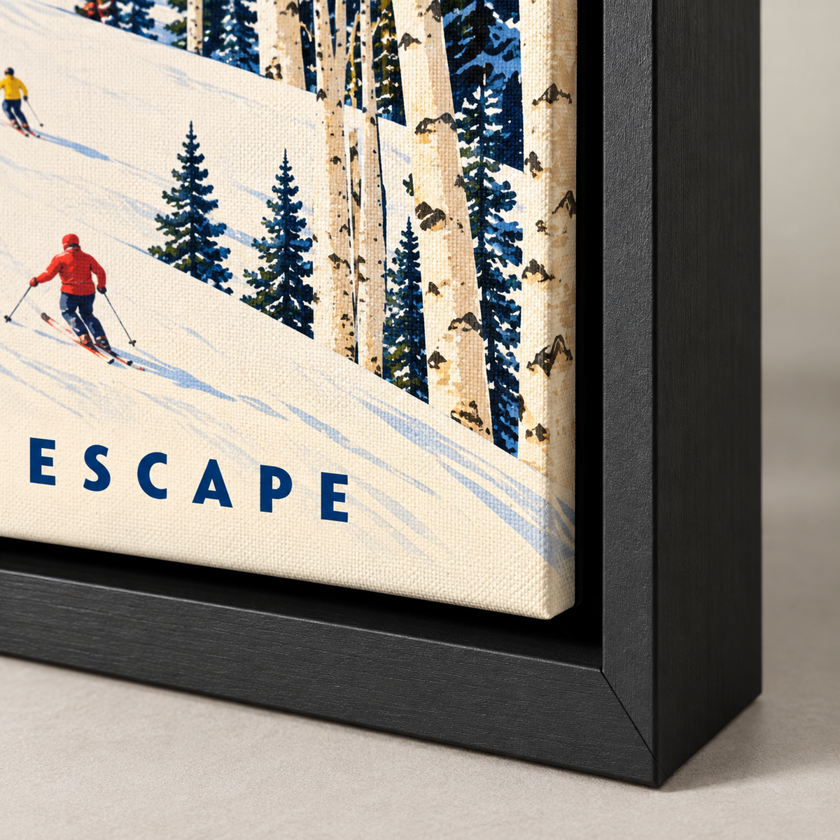 Aspen Vintage Ski Lift Canvas Wall Art - canvas close-up detail