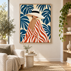 Tropical Fashion Woman Canvas Wall Art