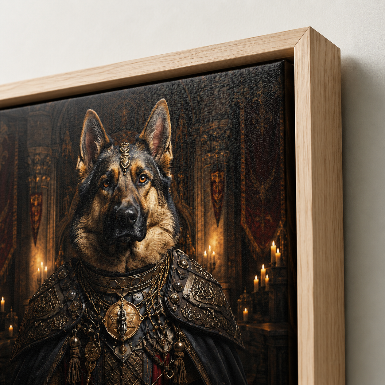 Custom Medieval Royal Pet Portrait Canvas