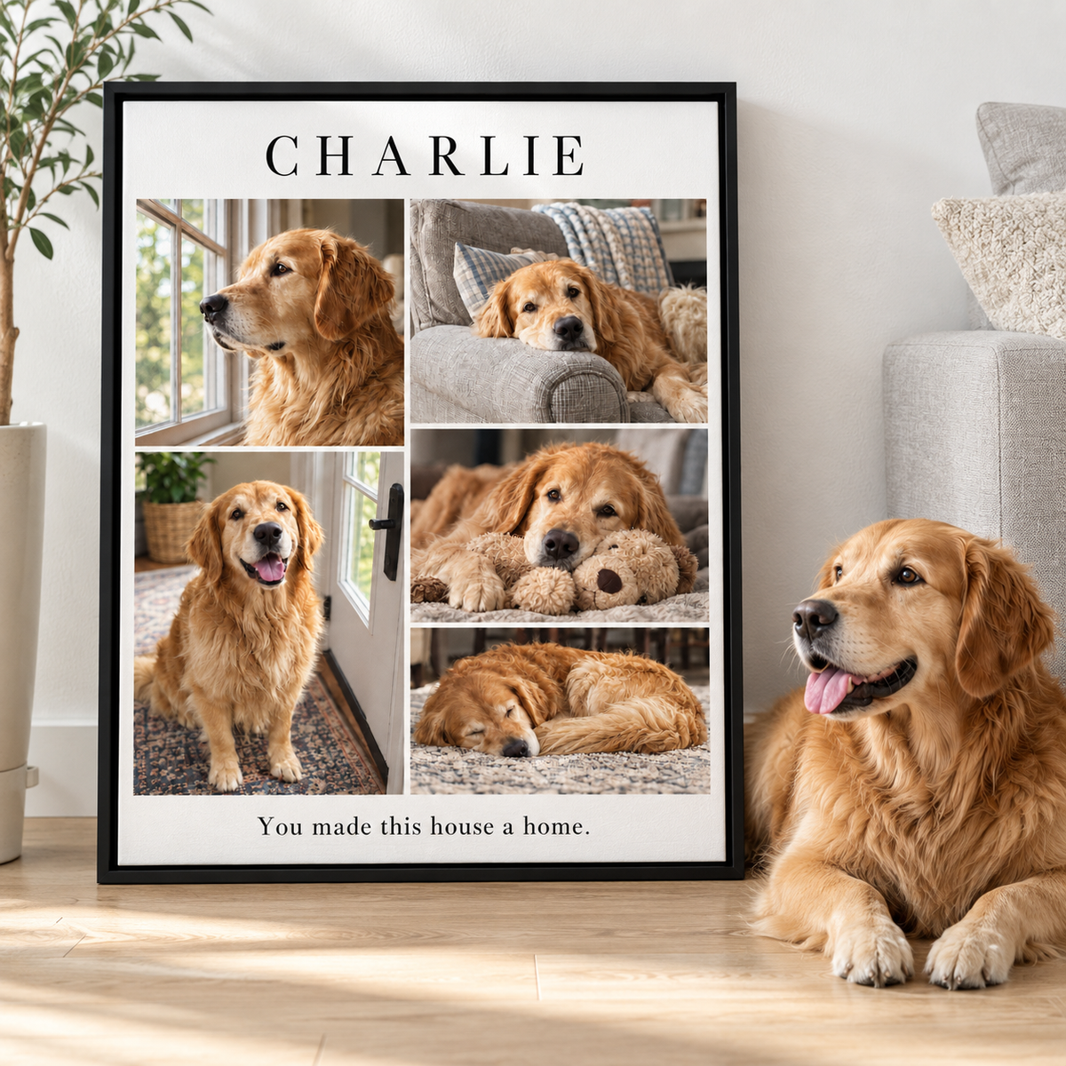 Custom Pet Memorial Photo Collage Canvas Wall Art - personalized canvas preview