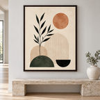 Boho Botanical Arches and Terracotta Sun Canvas Wall Art - canvas detail view 9