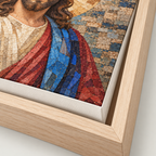 Jesus Christ Blue and Gold Mosaic Canvas Wall Art - canvas detail view 10