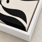 Black and Cream Woman in Wide-Brim Hat Canvas Wall Art