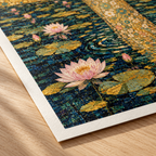 Golden Lotus Woman Art Nouveau Canvas Wall Art - canvas close-up detail