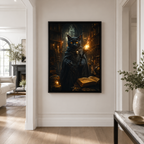 Custom Dark Wizard Pet Portrait Canvas Wall Art