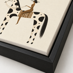 Minimalist Woman Riding Spotted Horse Canvas Wall Art - canvas detail view 9