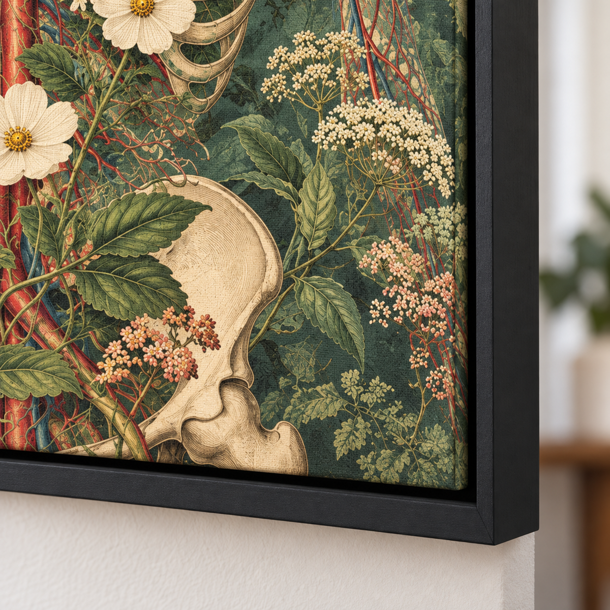Vintage Botanical Human Anatomy Canvas Wall Art