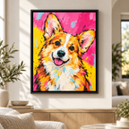 Custom Pet Portrait Pop Art Canvas Wall Art - framed canvas mockup