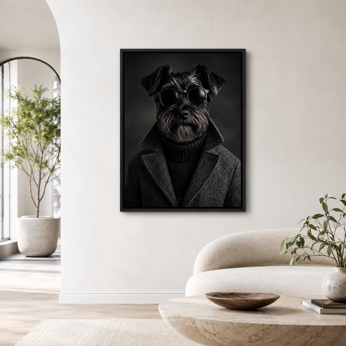 Custom Stylish Dog Portrait Canvas Wall Art