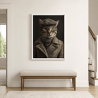Custom Gentleman Cat Portrait Canvas Aura Canvas