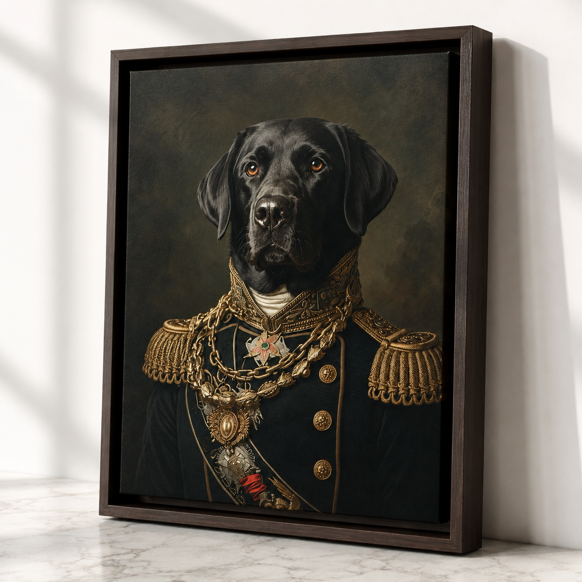 Custom Royal Military Pet Portrait Canvas