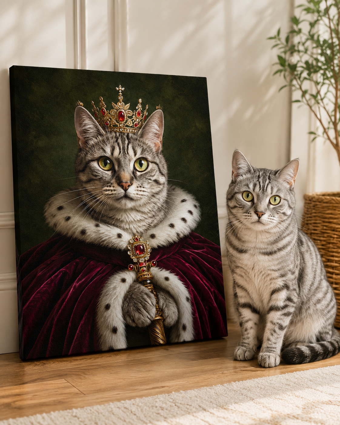 Custom Royal Pet Portrait Canvas Aura Canvas