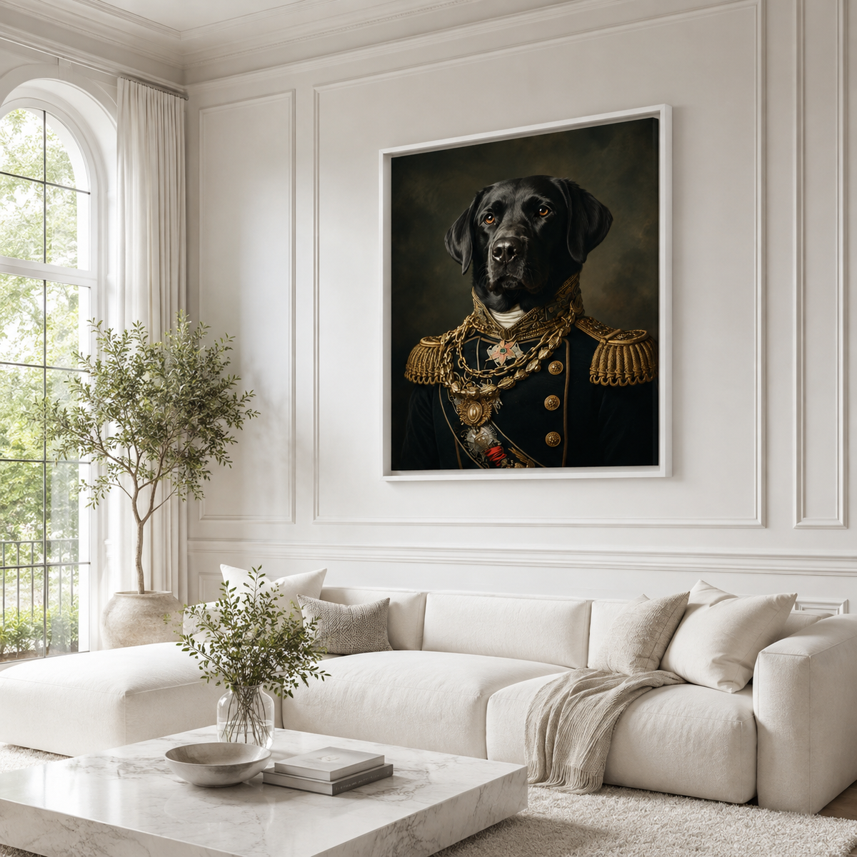 Custom Royal Military Pet Portrait Canvas