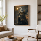 Custom Magical Wizard Pet Portrait Canvas Wall Art