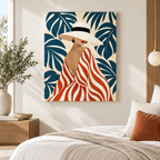 Tropical Fashion Woman Canvas Wall Art