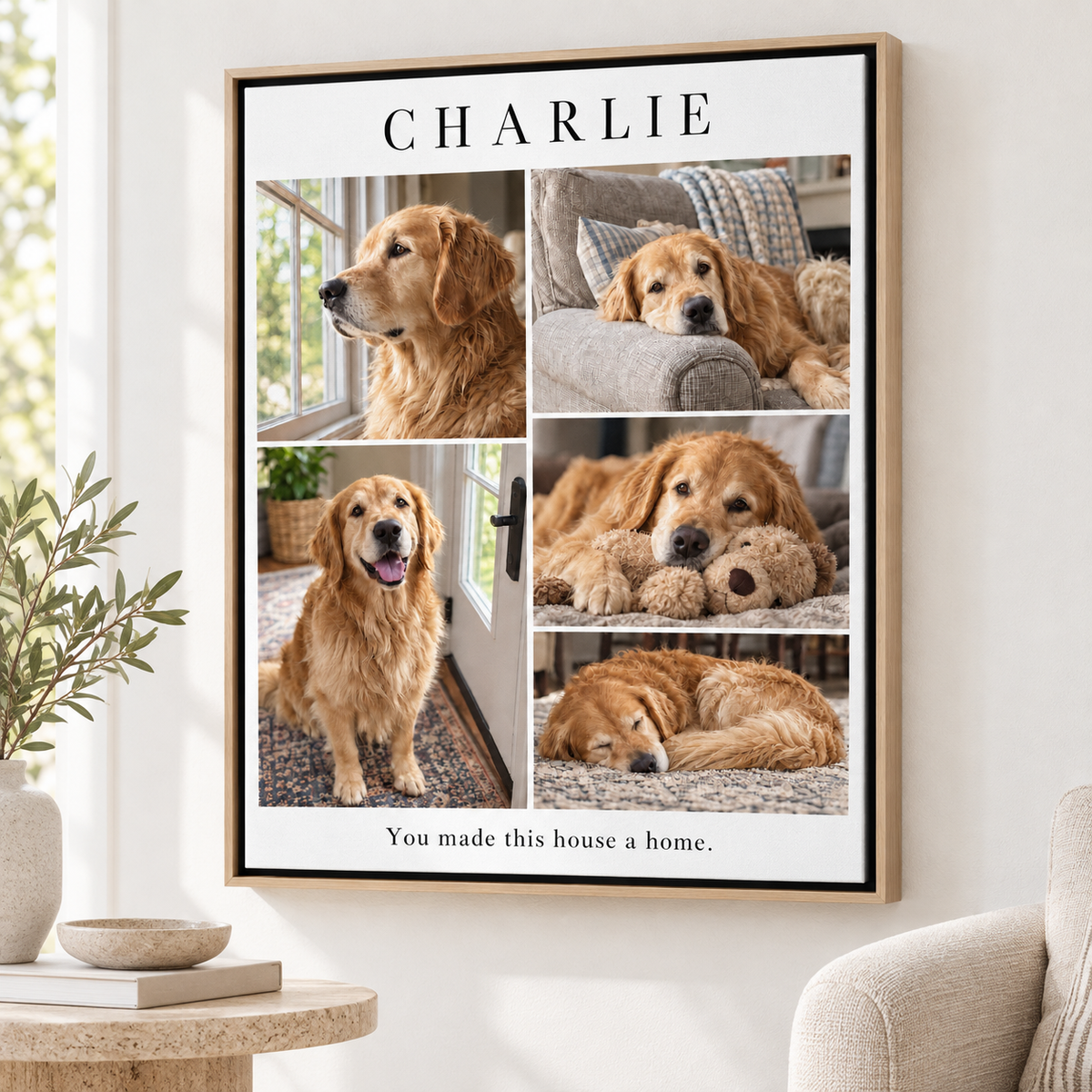 Custom Pet Memorial Photo Collage Canvas Wall Art - personalized canvas detail 7
