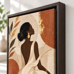 Elegant Boho Woman Portrait Canvas Wall Art