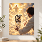 Custom Pet Memorial Heavenly Reunion Canvas Wall Art - personalized canvas detail 9