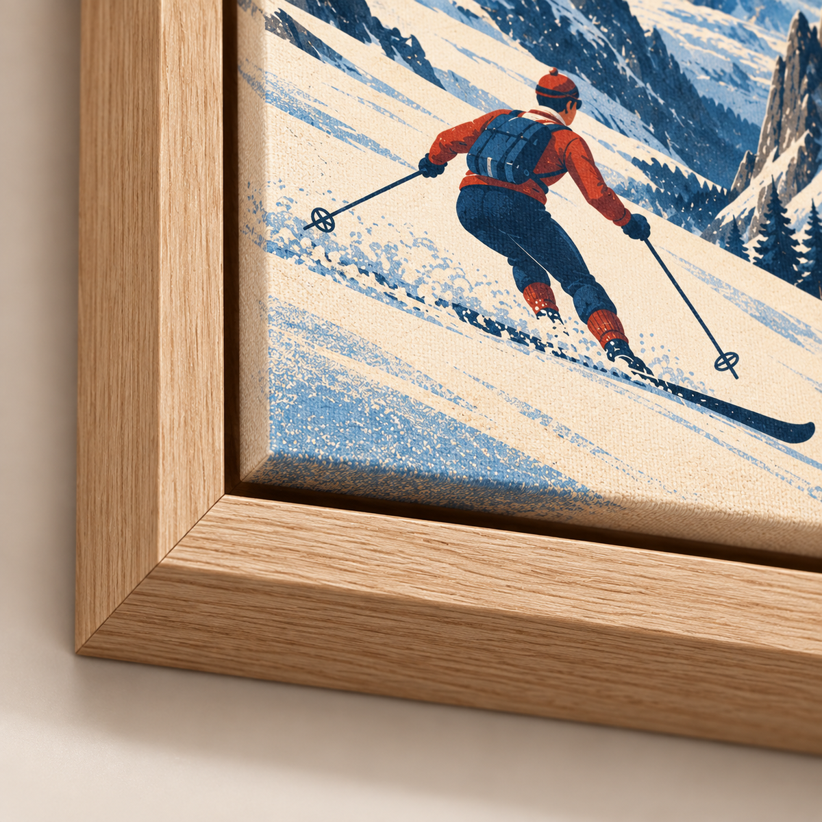 Mont-Tremblant Vintage Ski Canvas Wall Art - canvas detail view 12