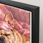 Custom Pet Portrait Pink Sleep Mask Canvas Wall Art - personalized canvas detail 10