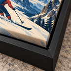 Mont-Tremblant Vintage Ski Canvas Wall Art - canvas close-up detail