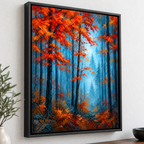 Orange Autumn Forest Canvas Wall Art
