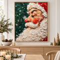 Santa Claus Snowflake Portrait Christmas Canvas Wall Art - lifestyle room mockup