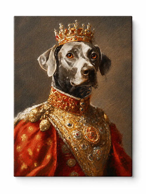 Custom Royal Pet Portrait Canvas - Personalized Dog King Painting Aura Canvas