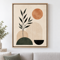 Boho Botanical Arches and Terracotta Sun Canvas Wall Art - main canvas artwork