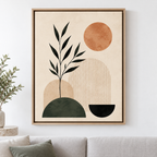 Boho Botanical Arches and Terracotta Sun Canvas Wall Art - canvas detail view 7