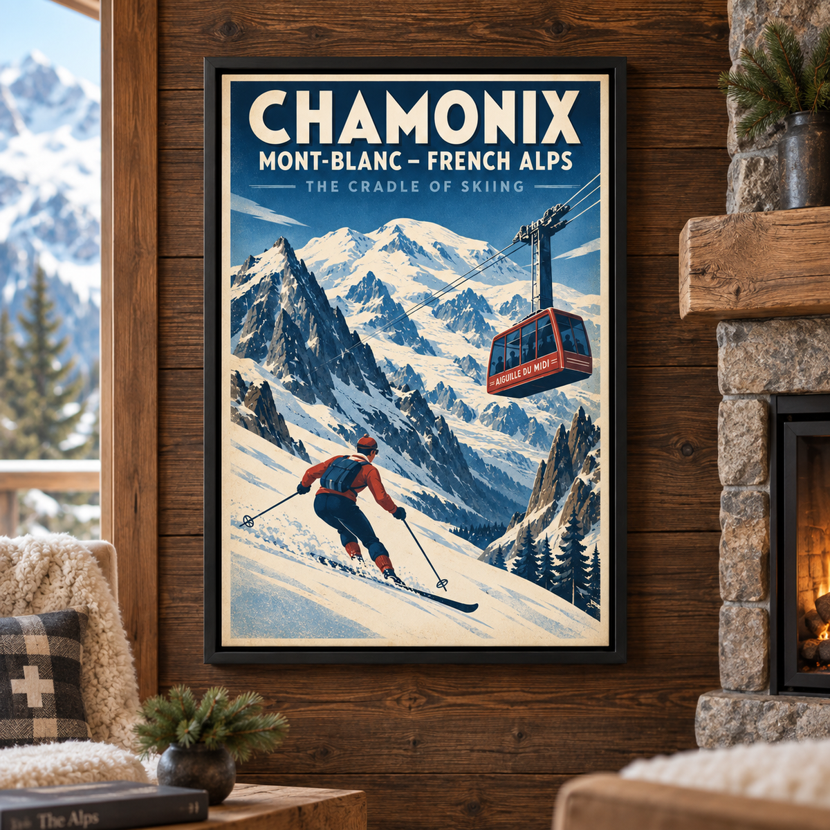 Mont-Tremblant Vintage Ski Canvas Wall Art - main canvas artwork
